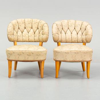 Carl Malmsten, a pair of 'Gamla Berlin' easy chairs, mid 20th Century.