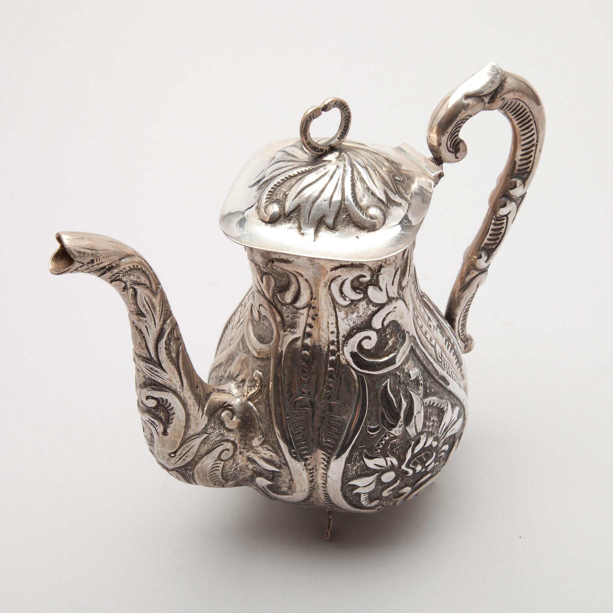 KAFFESERVIS, 4 delar, silver, Reino Johannes Harju, Helsingfors 1967. Vikt tot. 1598 g.