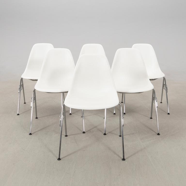 Charles & Ray Eames, stolar 6 st "DSS Plastic side chair" för VItra 2002.