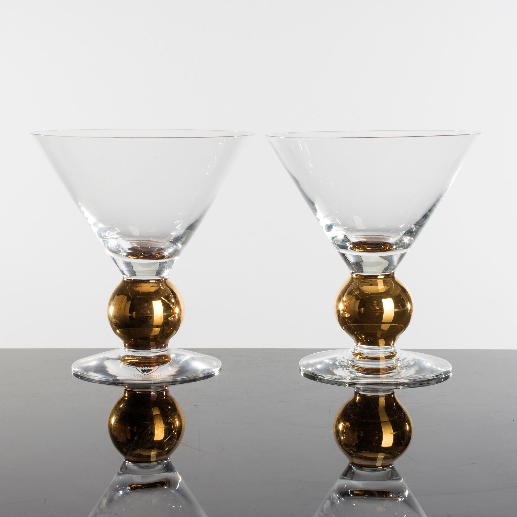 GUNNAR CYRÉN, champagne/martini glasses (12), "Nobel", Orrefors.