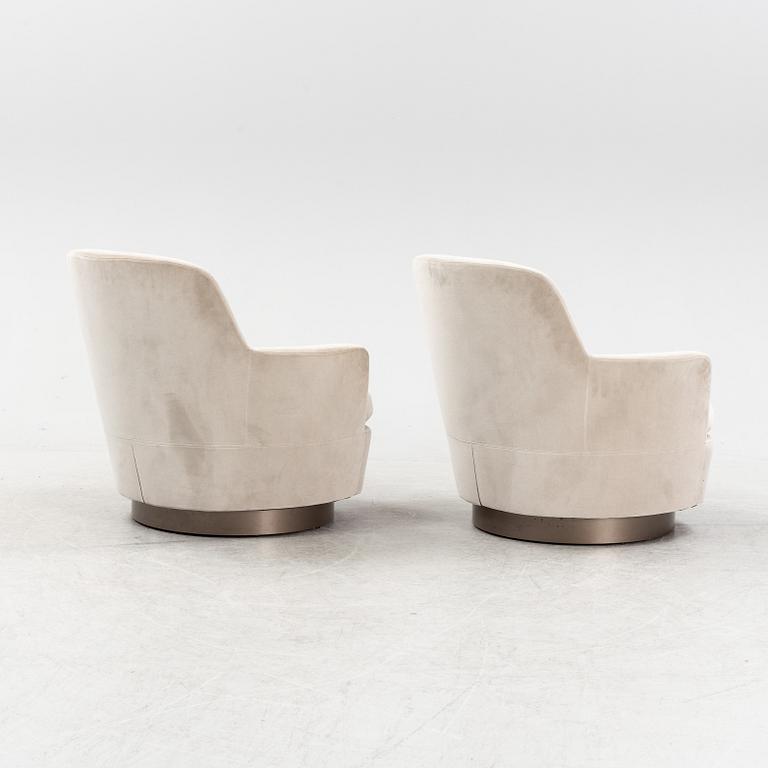 Rodolfo Dordoni, a pair of 'Jacques' easy chairs, Minotti, Italy.