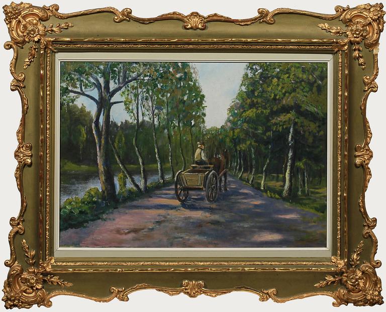 OKÄND KONSTNÄR, olja på duk. 1900-tal.