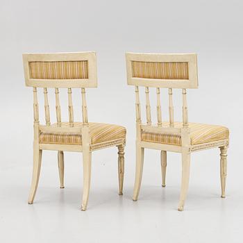 A set of six late Gustavian chairs, Stockholm, late 18th century.