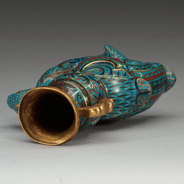 A cloisonné joss stick holder, Qing dynasty.