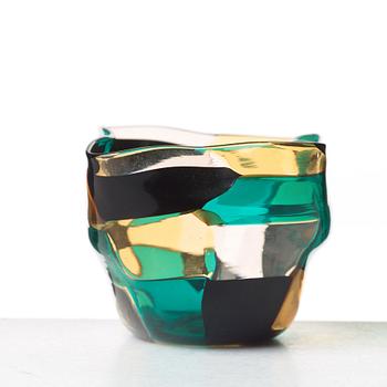Fulvio Bianconi, a "pezzato" glass bowl, Venini, Murano Italy 1950-60's.