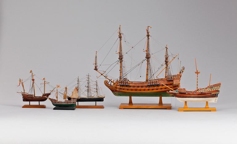 FATYGSMODELLER, 5 st, trä, 1900-talets mitt.