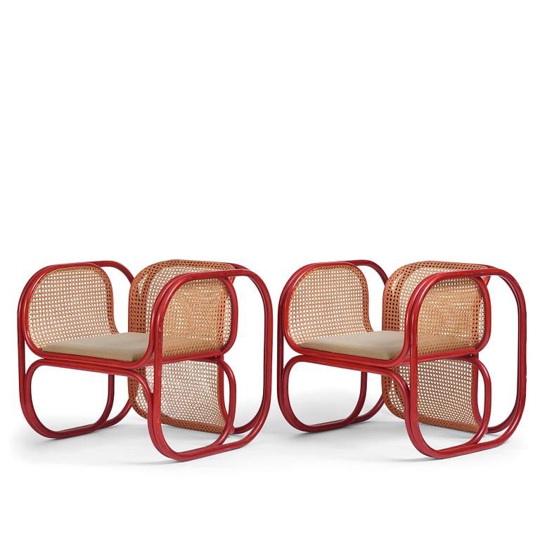 Jan Bocan, a pair of easy chairs, Thonet, provenance the Czechoslovakian embassy in Stockholm 1972.