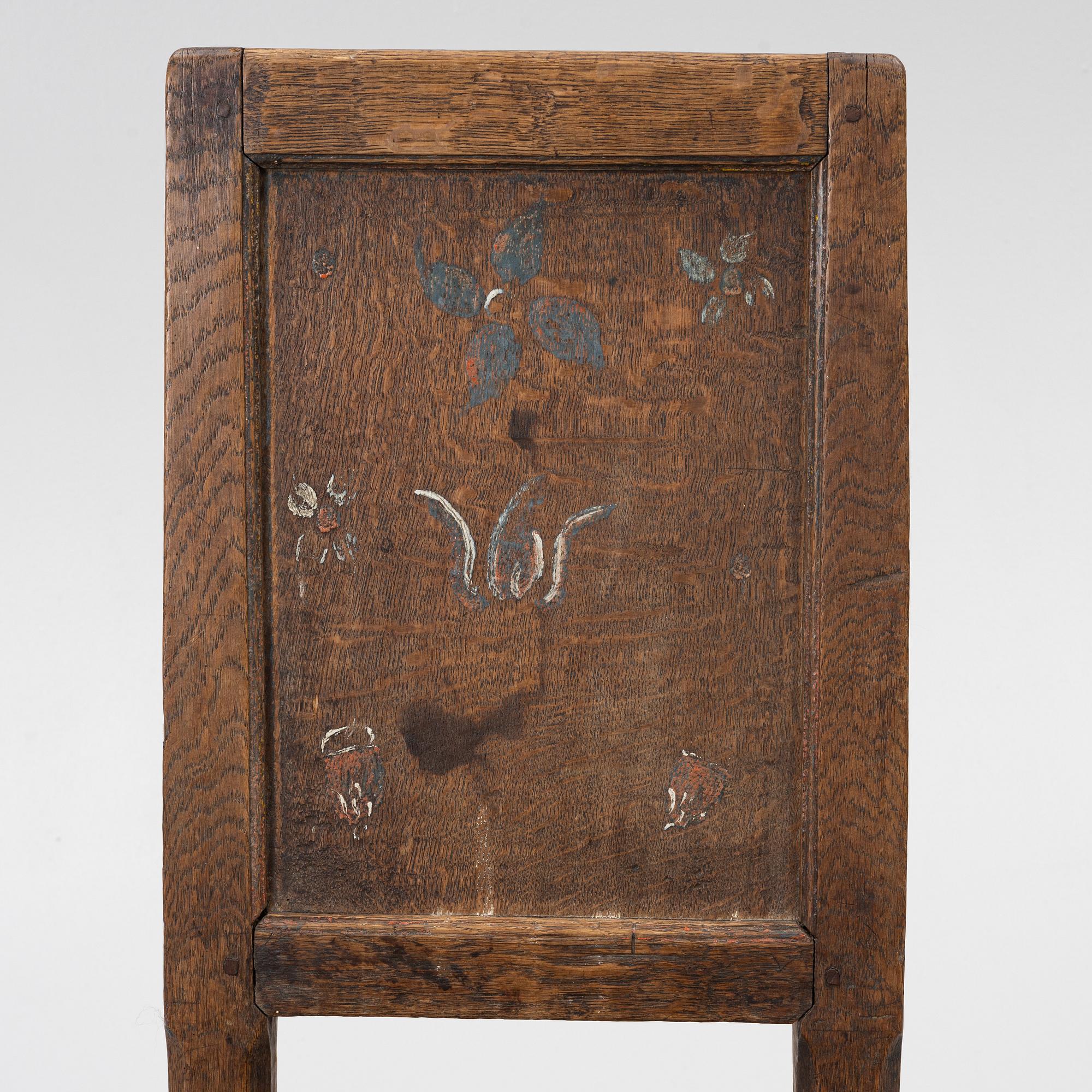 Chair, folk art, dated 1803.