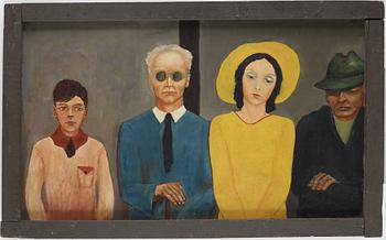 PETER WEISS, diptych, oil on panel,  signed Weiss and dated -35.