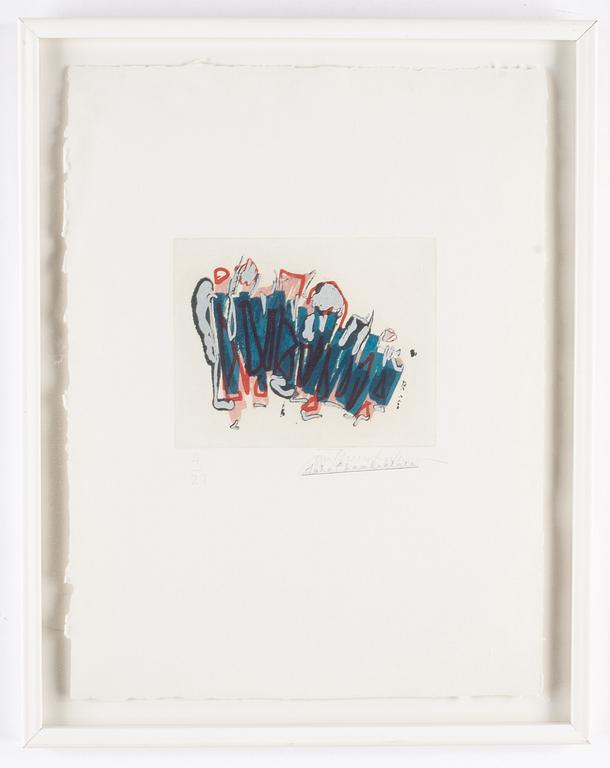 John Chamberlain, etchings on paper with silkscreen, 3, signed 4/27.