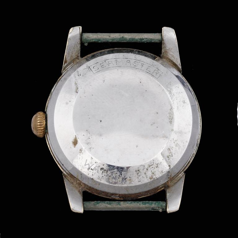 ARMBANDSUR, herr, guld på stål, Omega, Seamaster, Automatic, 1900-talets mitt.