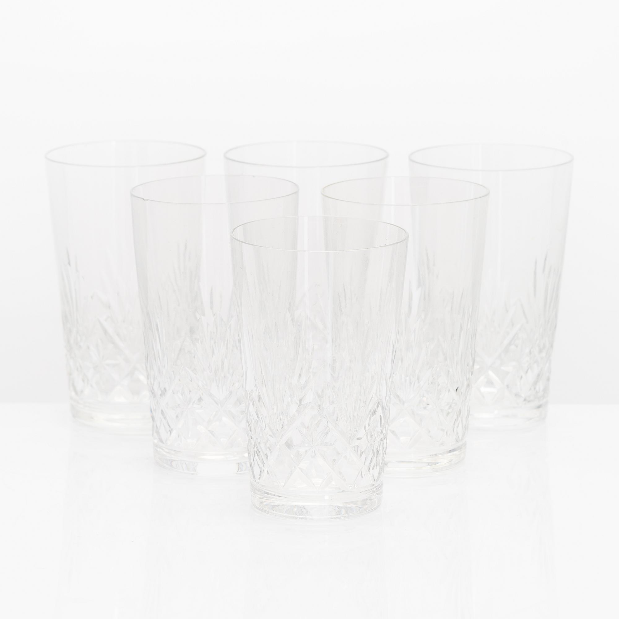 Glasservis, 110 delar, Riihimäen Lasi, Leo-, Yrjö- och Aino-serie, 1900-talets mitt och senare hälft.