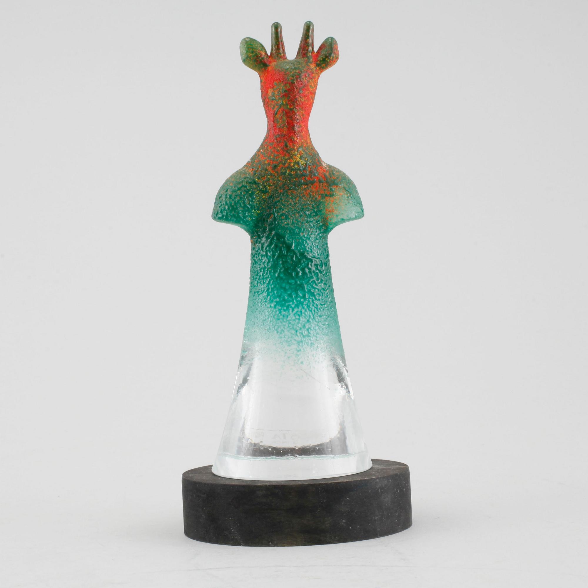 KJELL ENGMAN, skulptur, glas, signerad, Kosta Boda.