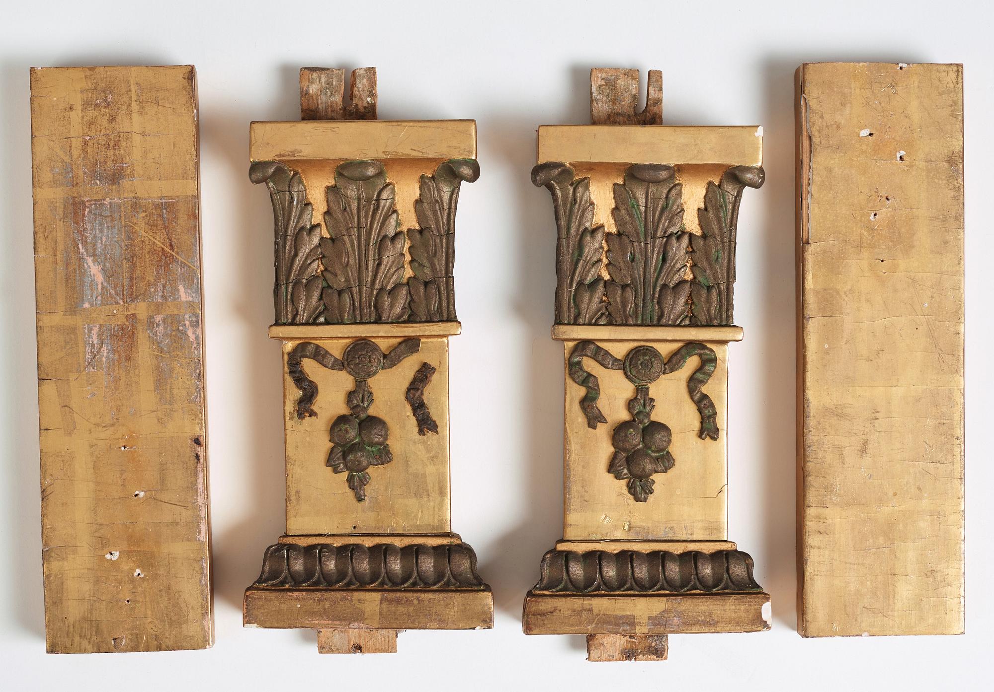 An Empire mirror with console table, attributed to N Frisk (Stockholm 1805-24).