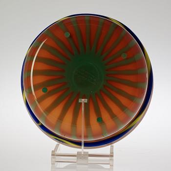 An Ingeborg Lundin graal glass bowl, Orrefors 1970.