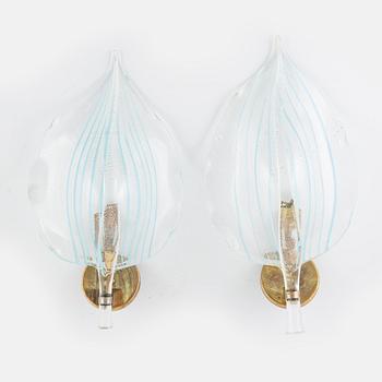 Wall lamps, a pair, Italy, around the mid-20th century.