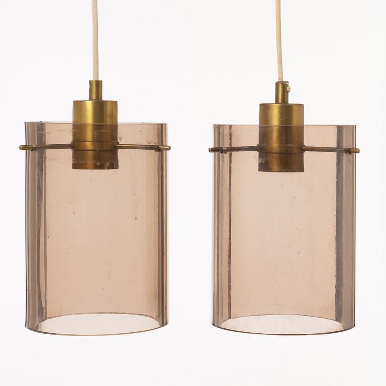 Hans Bergström, tillskriven. Taklampor, ett par, "Topas 12", Philips, 1960-tal.