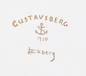 A Josef Ekberg cream-ware tea table, Gustavsberg 1930.