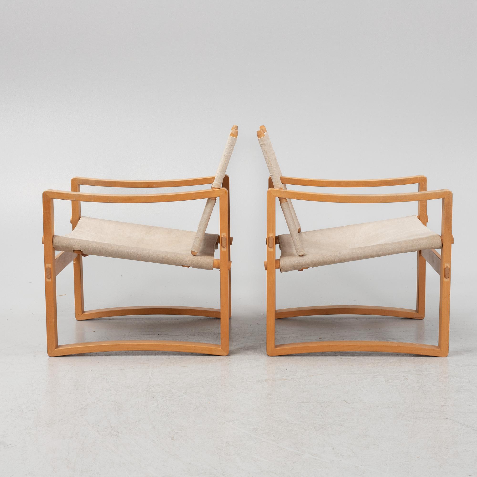 A pair of easy chairs, Börge Jensen & Sons, Bernstorffsminde Møbelfabrik, Denmark, second half of the 20th century.