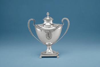 A SUGAR BOWL, silver. Petter Eneroth Stockholm 1791. Height 22 cm, weight 555 g.