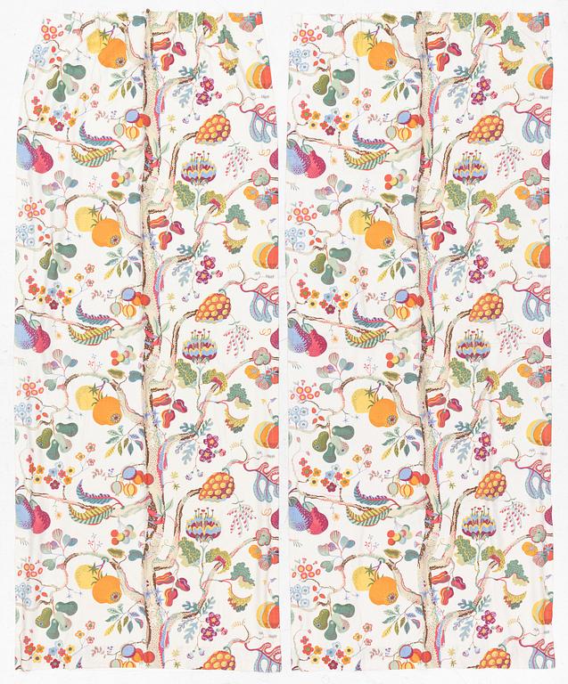Josef Frank, a pair of 'Vegetable tree' curtains, Firma Svenskt Tenn, Sweden.