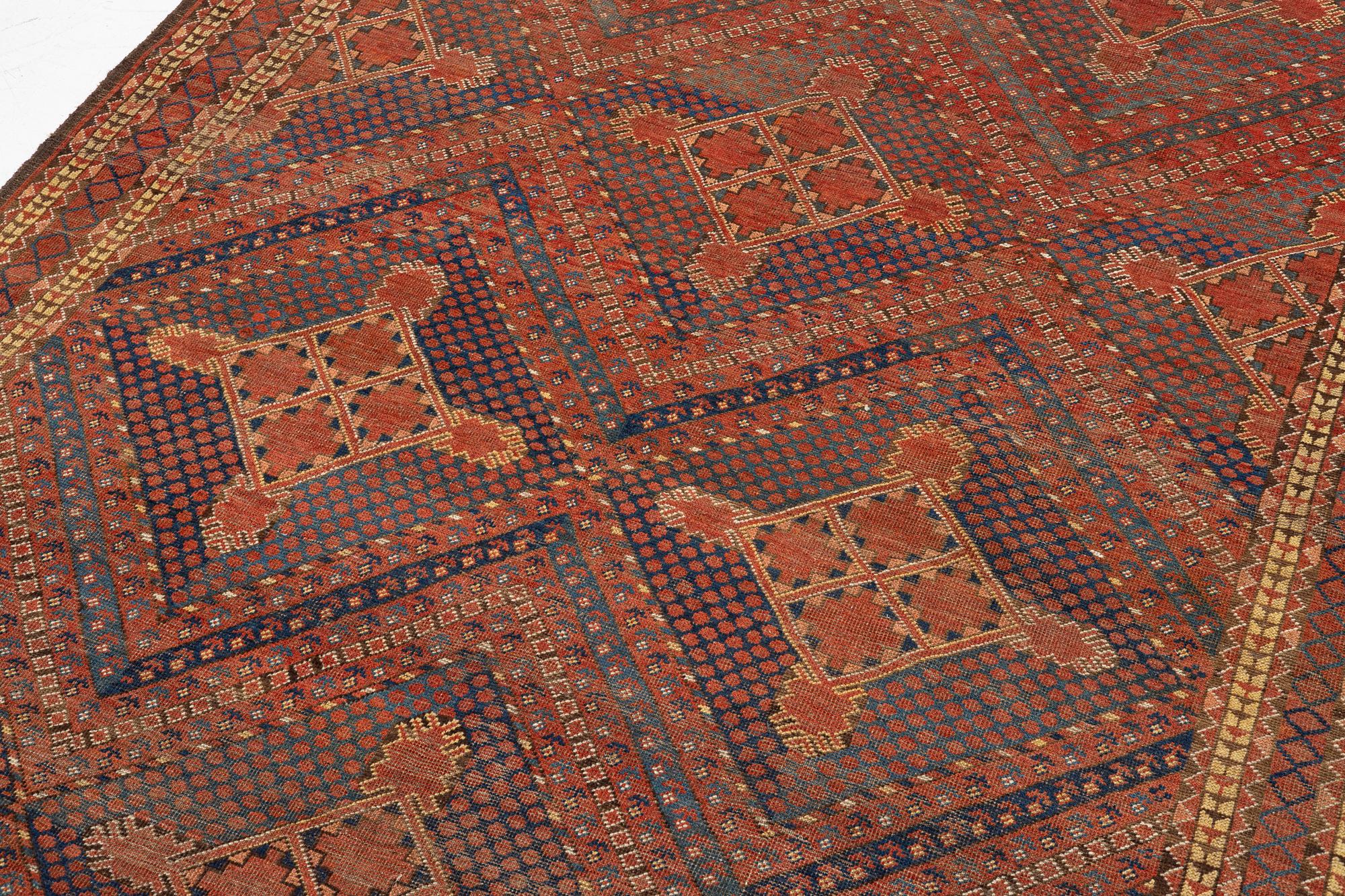 An antique Beshir carpet, ca 495 x 206 cm, around the year 1875.