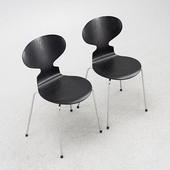 Arne Jacobsen, a pair of 'Myran' chairs, Fritz Hansen, Denmark, 2018.
