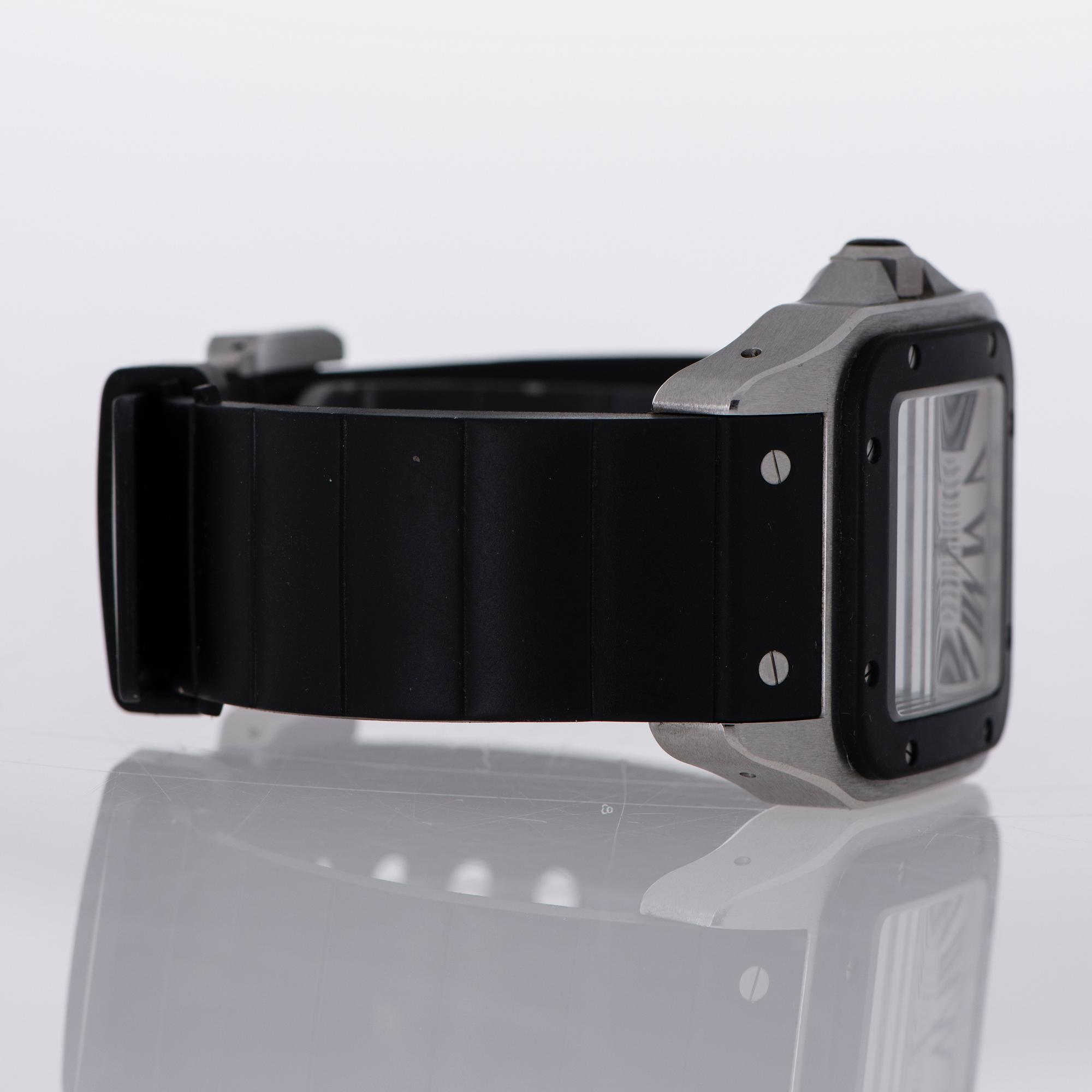 CARTIER, Santos 100 LM, wrist watch, 38 x 38 mm.