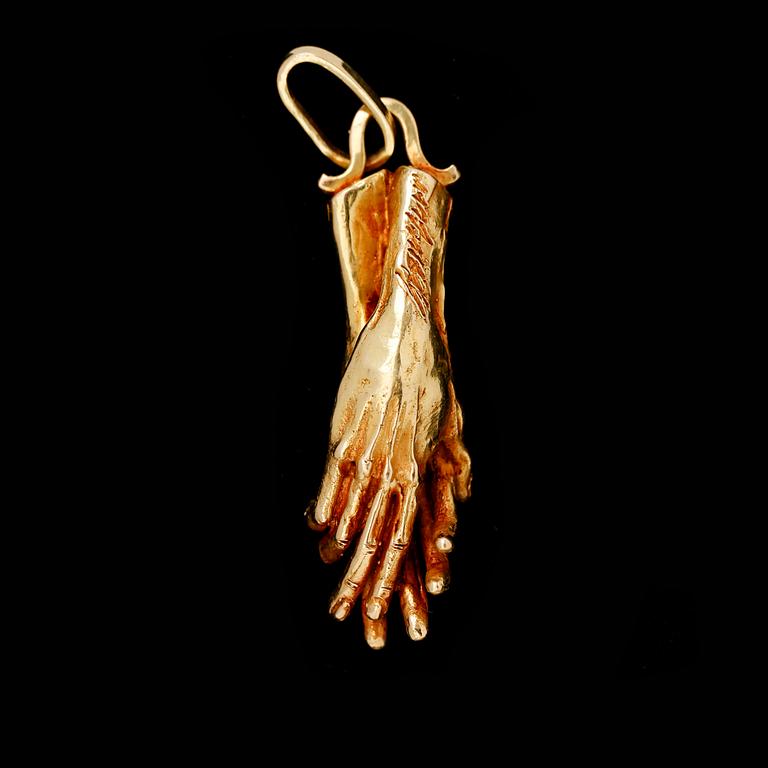 HÄNGE, 18 k guld, 1900-talets andra hälft. Vikt ca 14 gram.