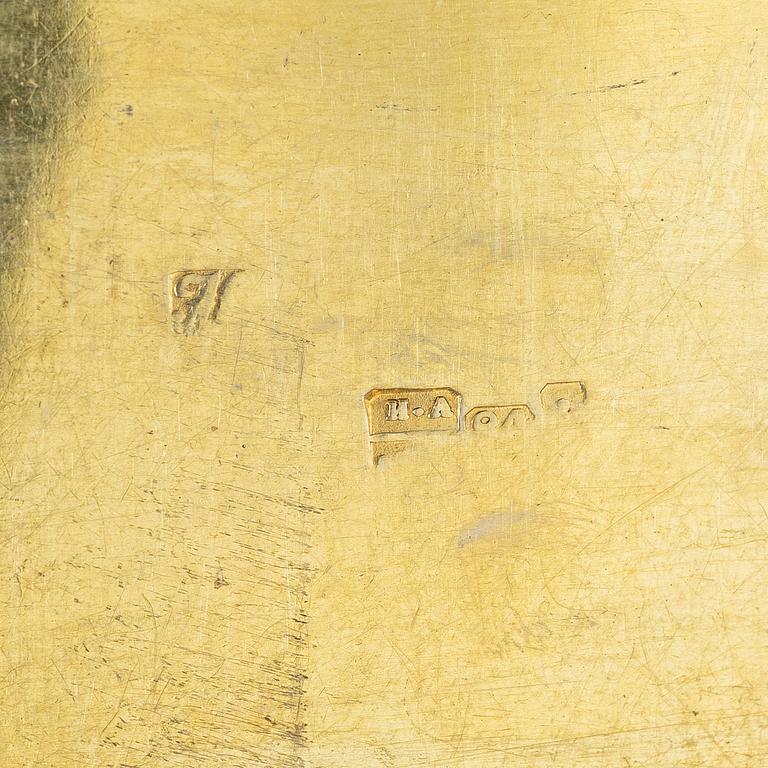 A Russian silver niello cigarette case, silver, Moscow, second half of the 19th century.