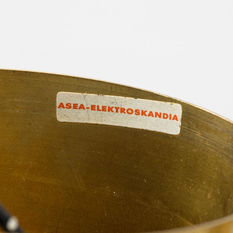 A brass and glass ceiling light, Asea-Elektroskandia, second half of the 20th Century.