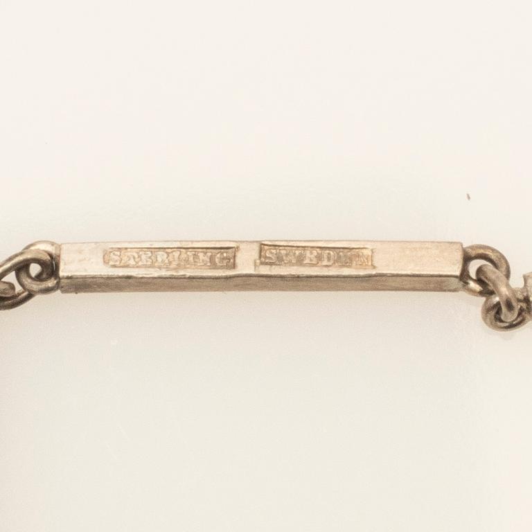 Ateljé Stigbert, Necklace with rock crystal and bracelet, sterling silver, 1949.