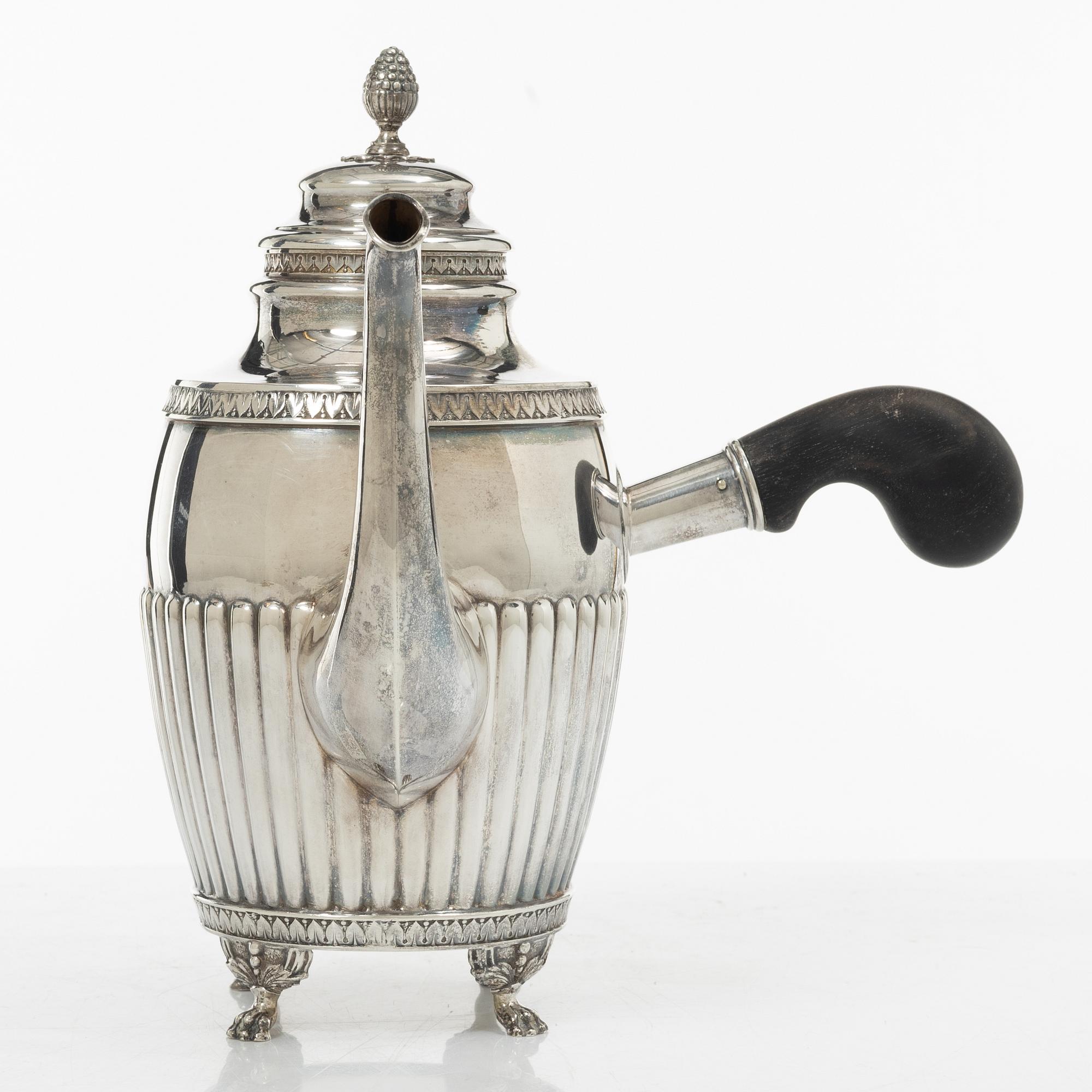 Kaffekanna, silver, KG Markströms Guldsmeds AB, Uppsala, 1931.