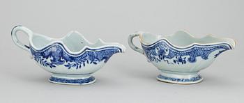 SÅSSNIPOR, 2 st, porslin, Qianlong, Kina 1700-tal.