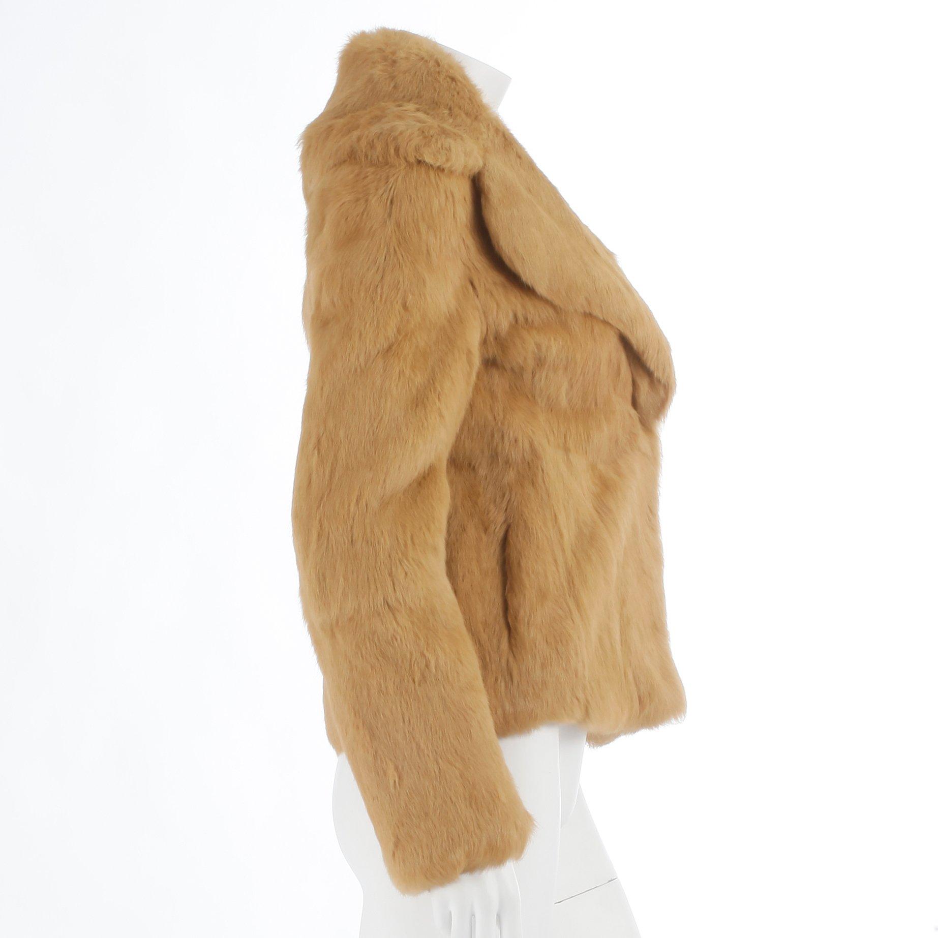 DOLCE & GABBANA, a yellow rabbit fur jacket. Size 38.