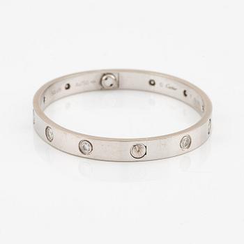 Cartier armband " Love" 18K vitguld med tio runda briljantslipade diamanter.