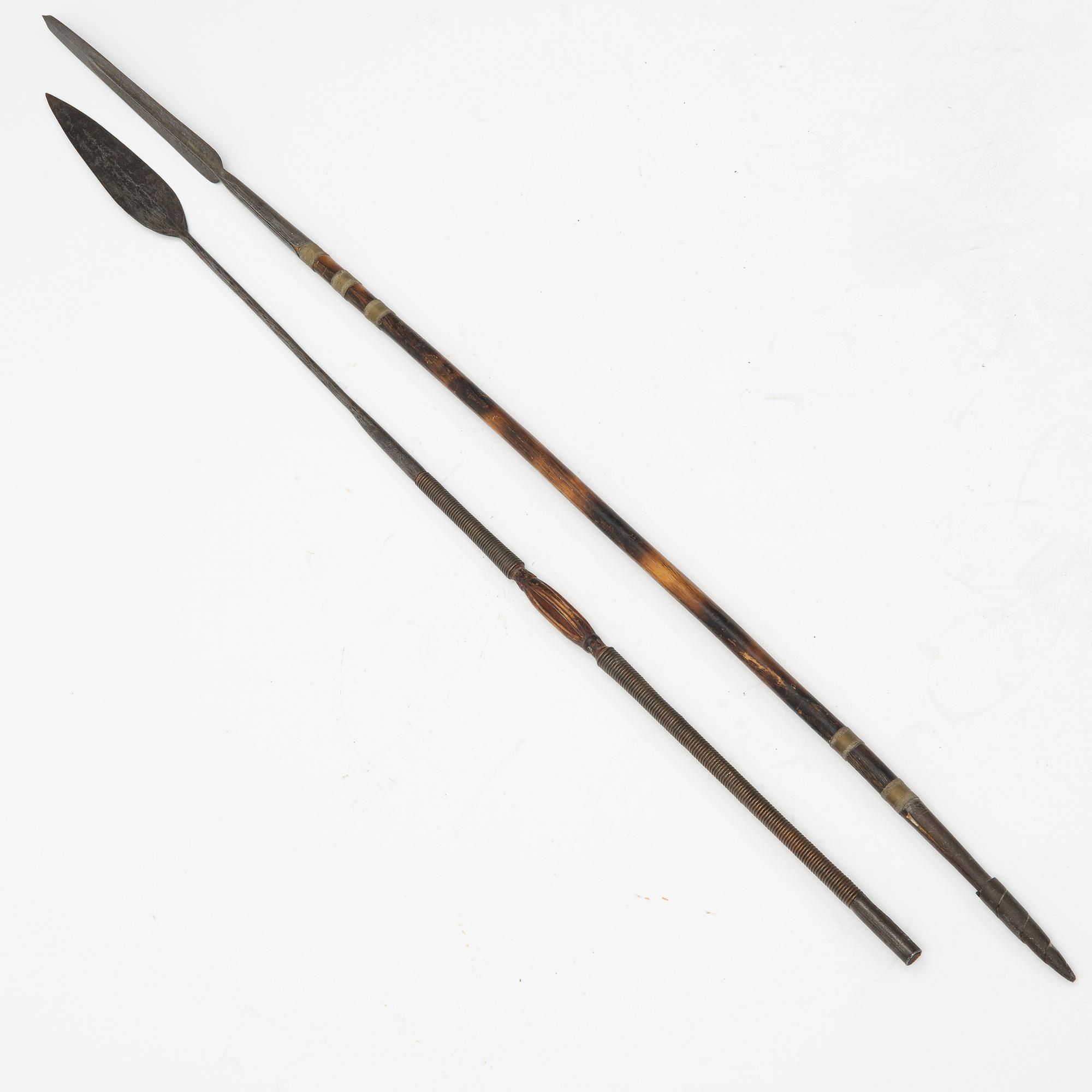 Spears, a pair, probably Kenya.