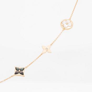 Louis Vuitton, "Blossom Sautoir" Necklace in 18K Rose Gold with Diamonds and Mother-of-Pearl.