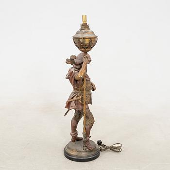 Decorative sculpture/floor oil lamp circa 1900.