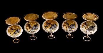 FICKUR, 5 st, silver, omkring år 1900.