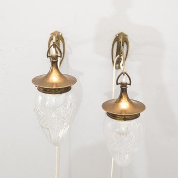 Wall lamps, a pair, Art Nouveau, circa 1900.