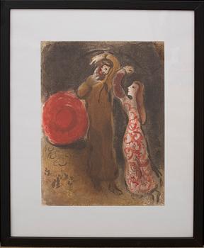 Marc Chagall · MARC CHAGALL, färglitografi, ur Verve vol X nr 37-38.