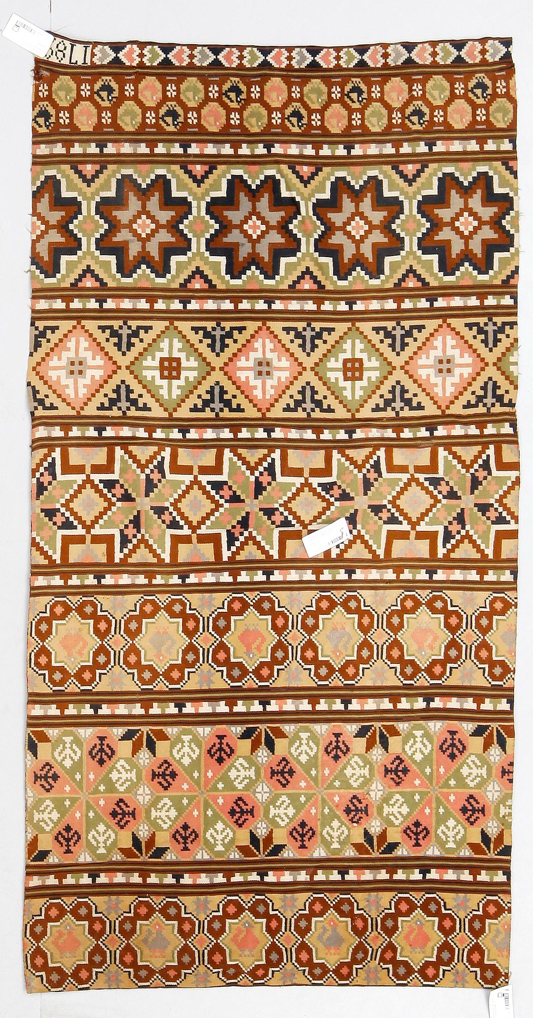 DRAPERIER, ett par, 2 st, ull, rölakan, 1912, troligen Skåne.