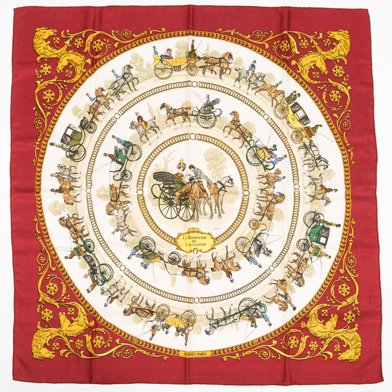 Hermès, a 'Promenade de Longchamps' silk scarf.