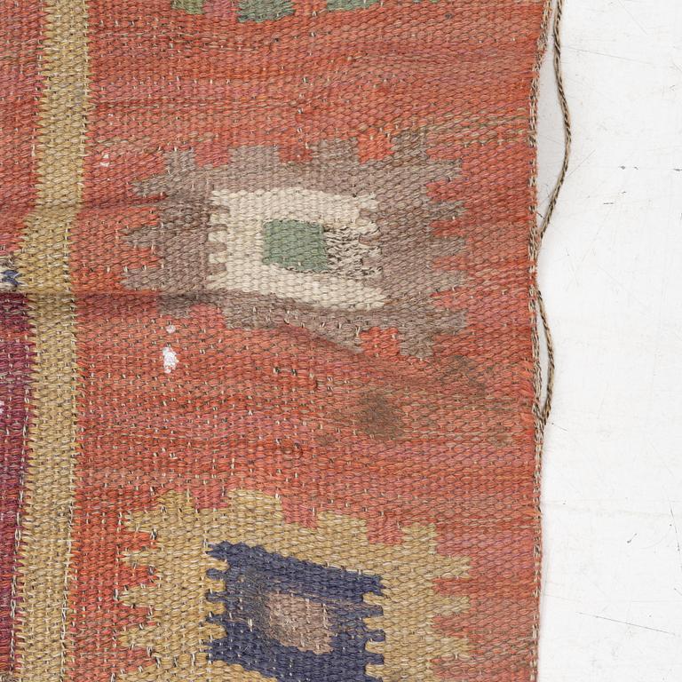 Märta Måås-Fjetterström, a carpet, 'Röd grön äng', flat weave, c. 242 x 150 cm, signed AB MMF.