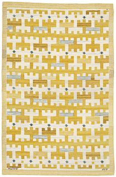 202. Ann-Mari Lindbom, gift Forsberg, A CARPET, "Gulbroka", flat weave, ca 210,5 x 134,5 cm, signed AB MMF AMF.