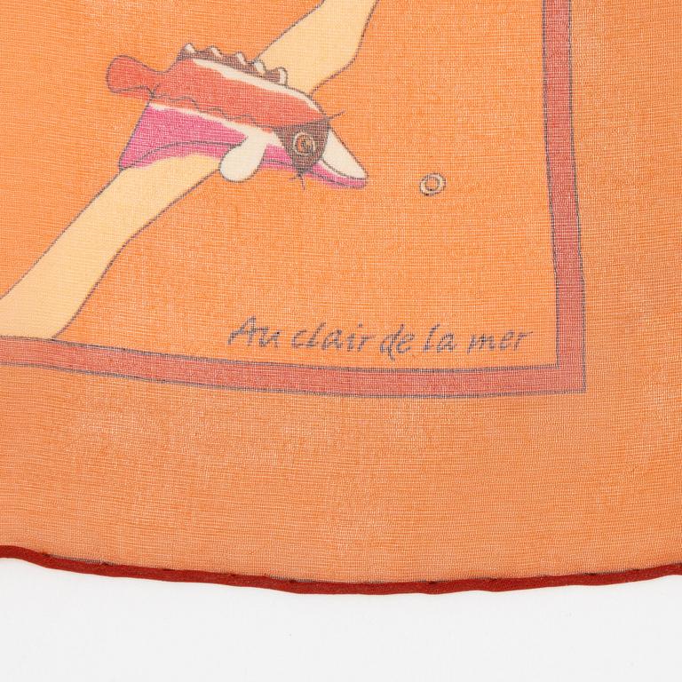 Hermès, scarf, 'Au clair de la mer".