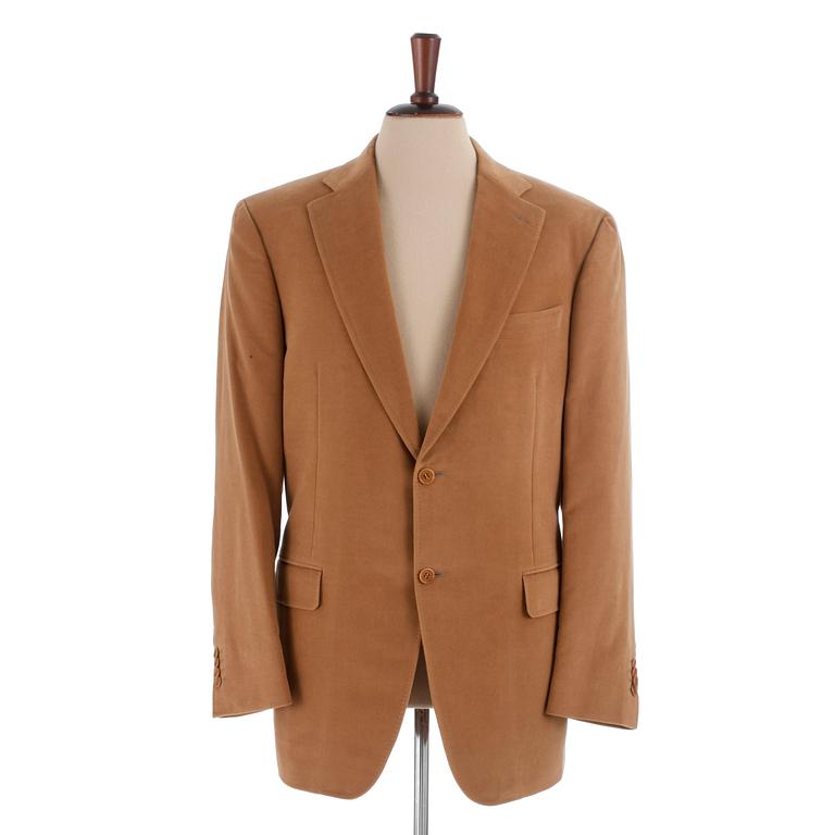 CANALI, a men's beige cotton and cashmere jacket, size 52.