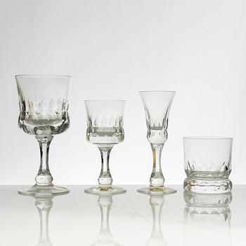 Göran Wärff, a 46 piece "Prince" glass service, Kosta Boda, Sweden, end of the 20th century.