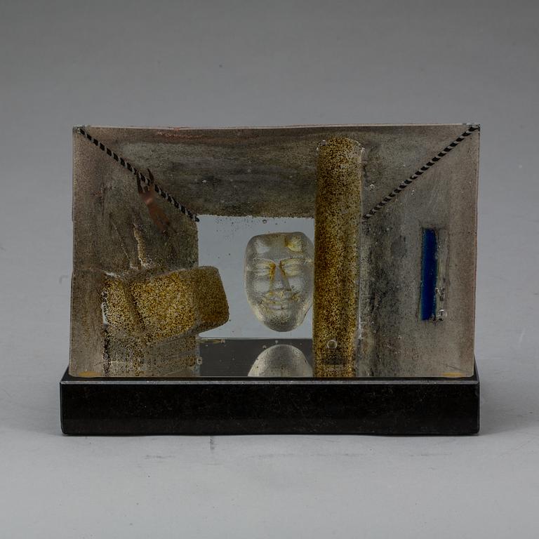 SKULPTUR, glas, Bertil Vallien, unique. Kosta Boda.